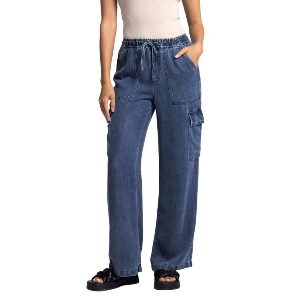 Thread & Supply Rhoda Cargo Utility Pants - Dark Denim Wash Size M